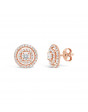 3 Row Diamond Pave Set Earrings In 18ct Rose Gold. Tdw 0.75ct